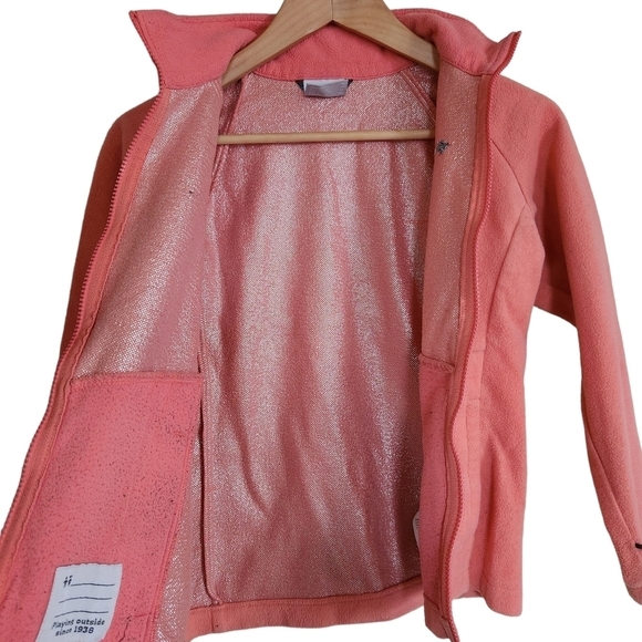 Columbia interchange  pink fleece long sleeves zip-up girls coat sweater - Picture 3 of 13